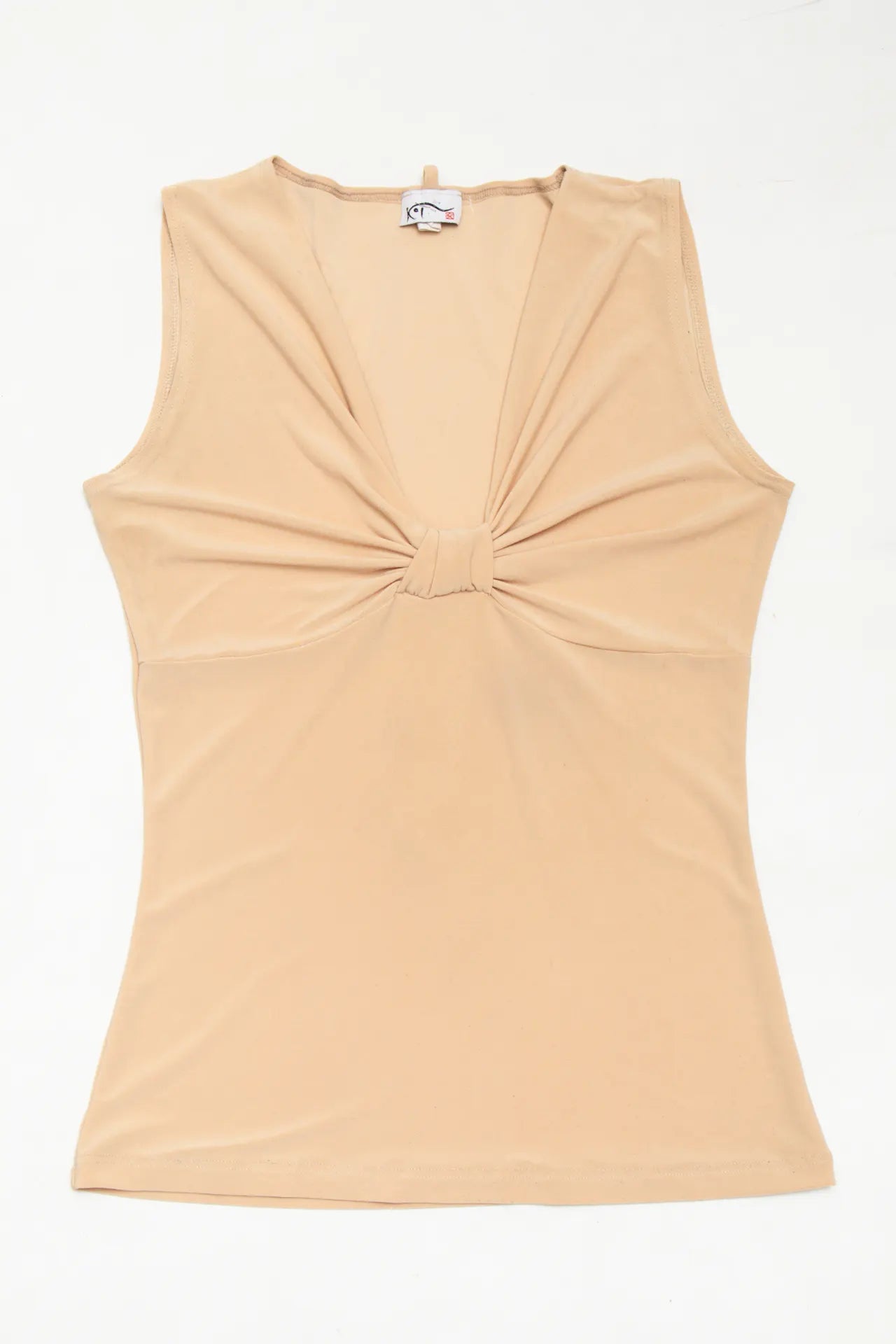 #207 Kt Beige Sleeveless Twist-front Top Beige | c. 272 | Size 8