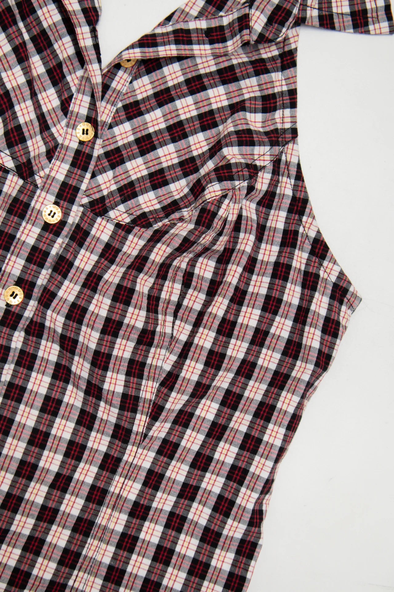 #217 Guess Halter Plaid Button-front Top Red | c. 272 | Size 8