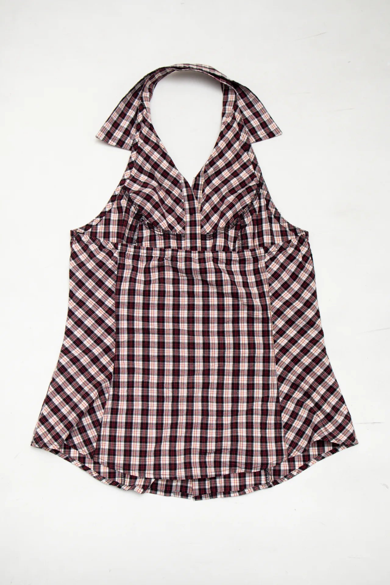 #217 Guess Halter Plaid Button-front Top Red | c. 272 | Size 8