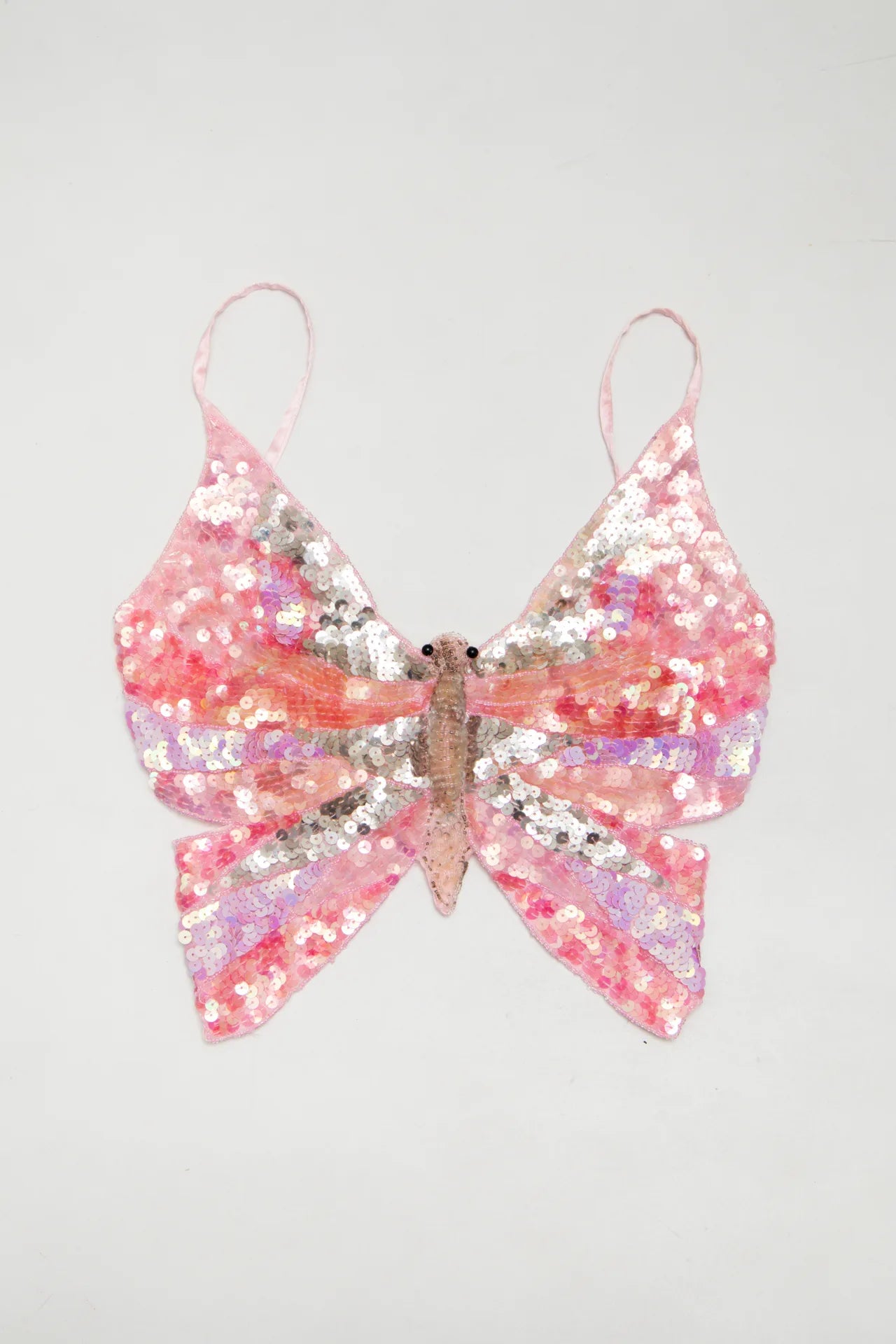 #221 Extyn Sequin Butterfly Crop Top Pink | c. 272 | Size 8/10