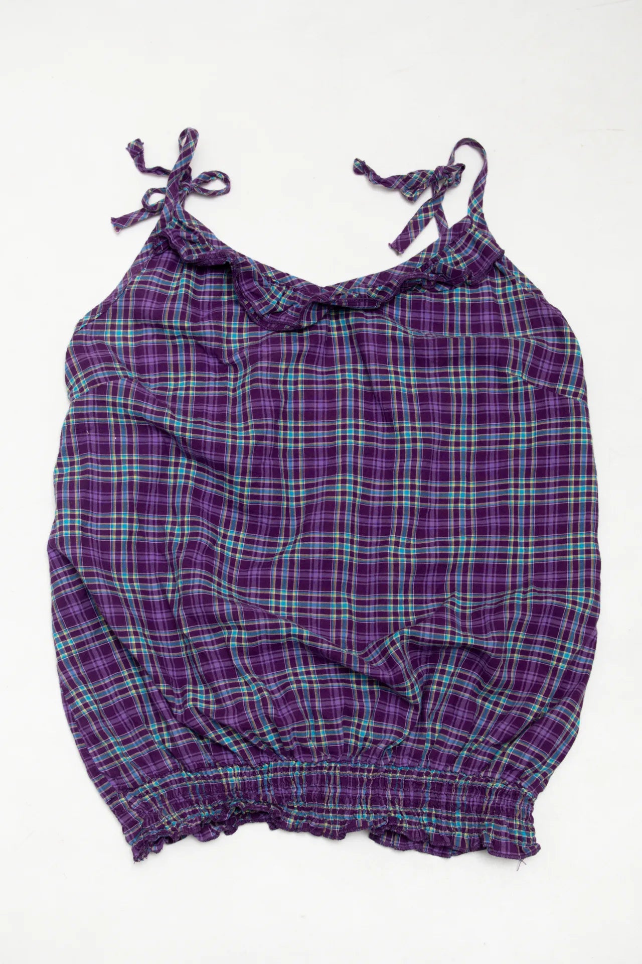 #228 Arizona Jean Company Plaid Cotton Camisole Top Purple | c. 272 | Size 8