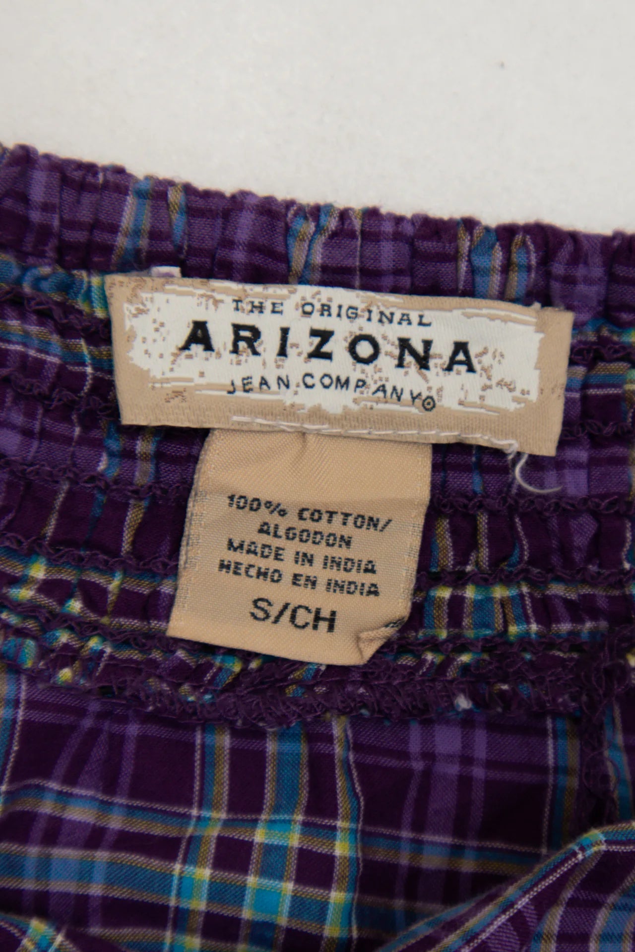 #228 Arizona Jean Company Plaid Cotton Camisole Top Purple | c. 272 | Size 8