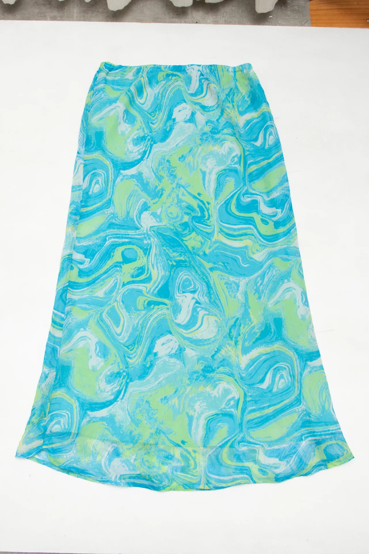 #237 Giorgio Fiorini Collection Printed Slip Midi/maxi Skirt Blue | c. 272 | Size 12