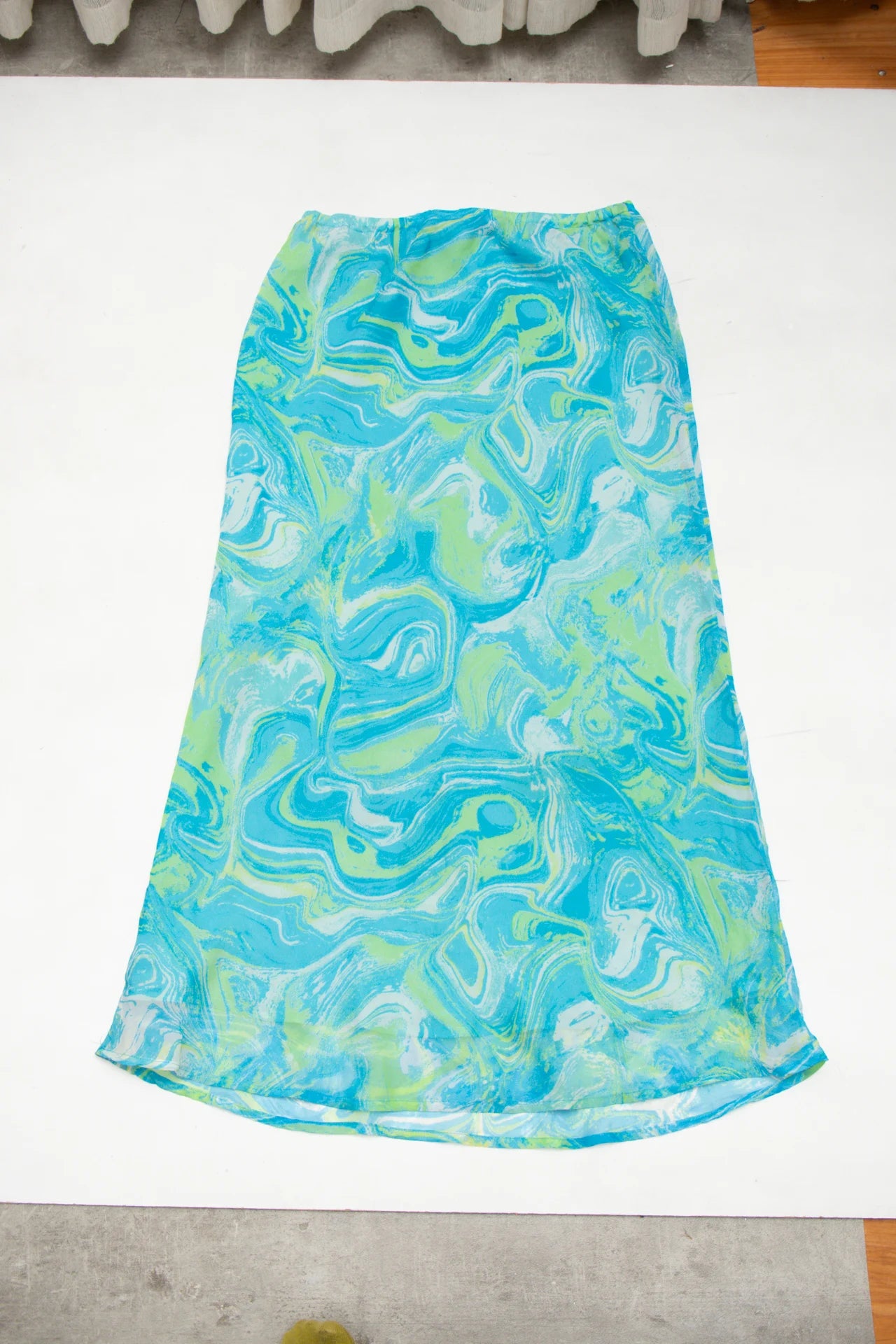 #237 Giorgio Fiorini Collection Printed Slip Midi/maxi Skirt Blue | c. 272 | Size 12