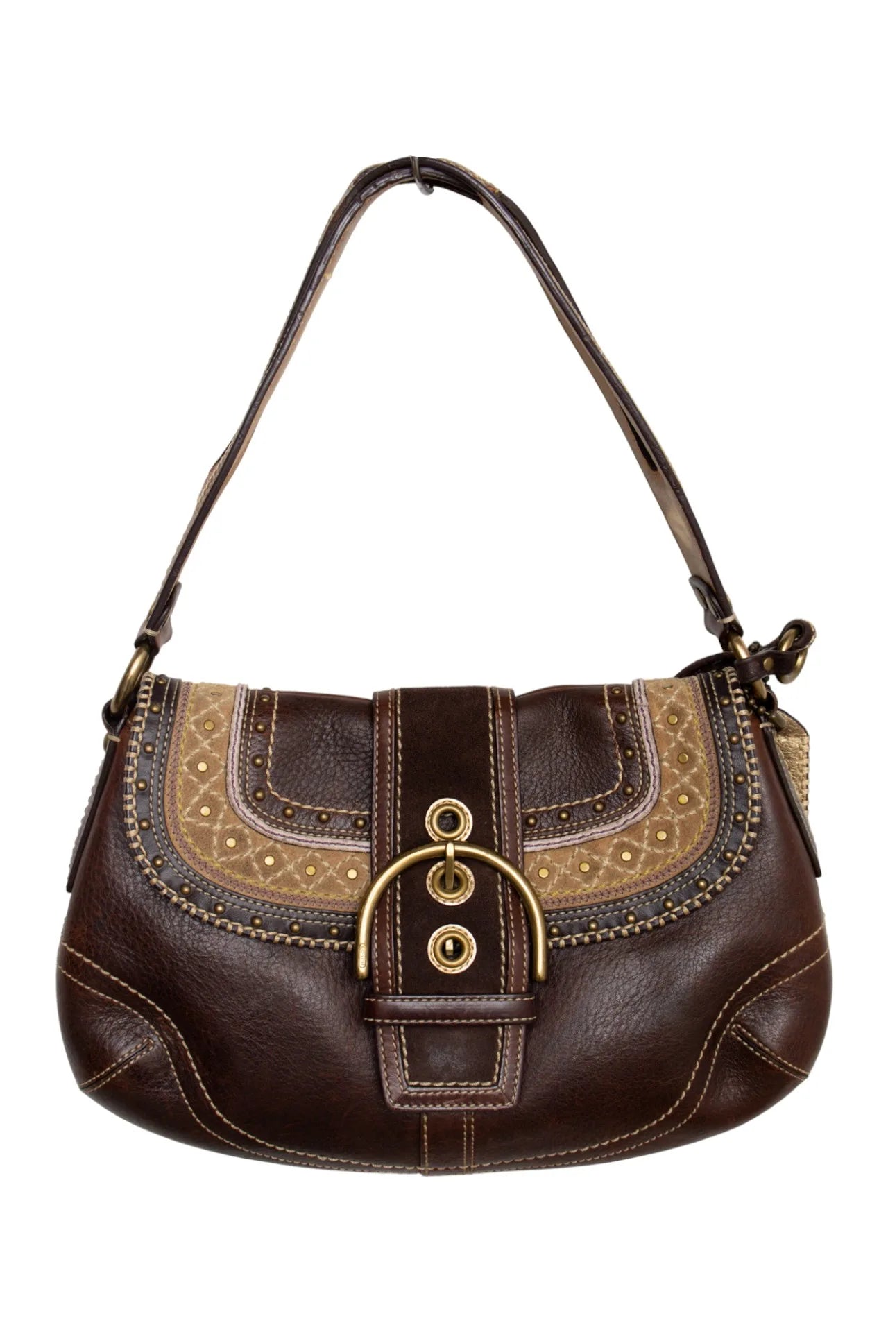 #240 Coach Leather Shoulder Bag Brown | c. 272 | Size