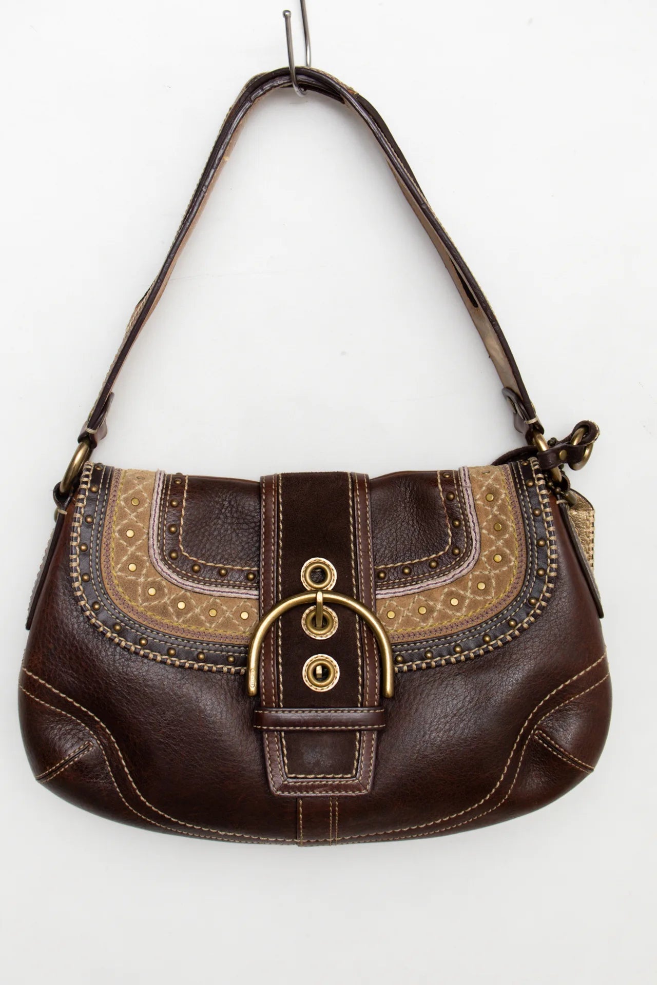 #240 Coach Leather Shoulder Bag Brown | c. 272 | Size