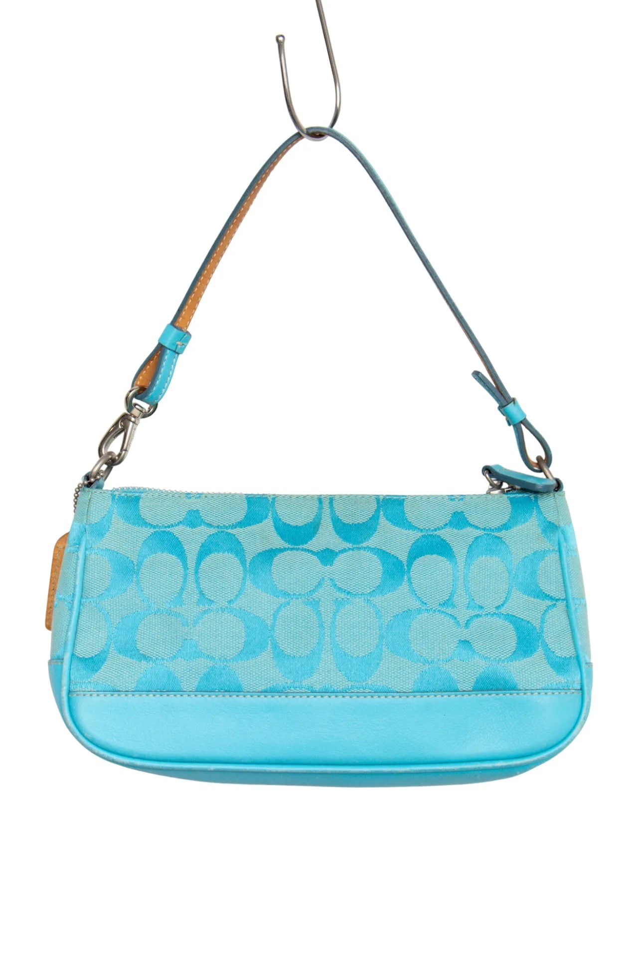 #248 Coach Shoulder Baguette Bag Blue | c. 272 | Size