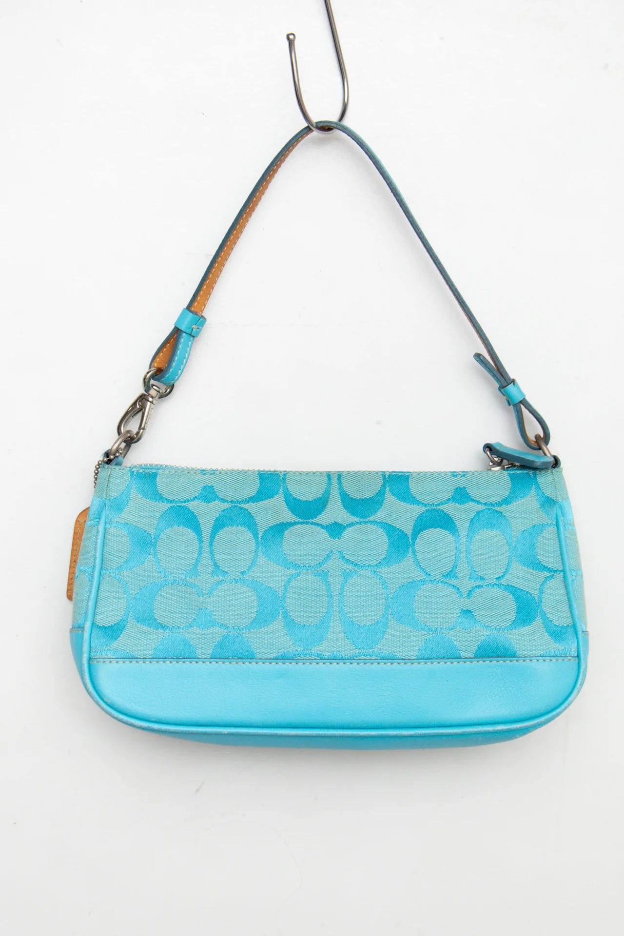 #248 Coach Shoulder Baguette Bag Blue | c. 272 | Size