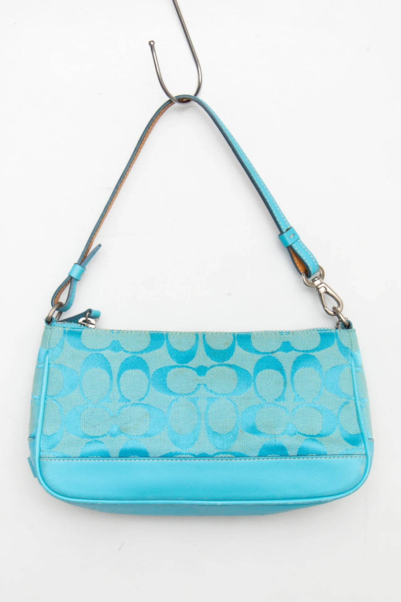 #248 Coach Shoulder Baguette Bag Blue | c. 272 | Size
