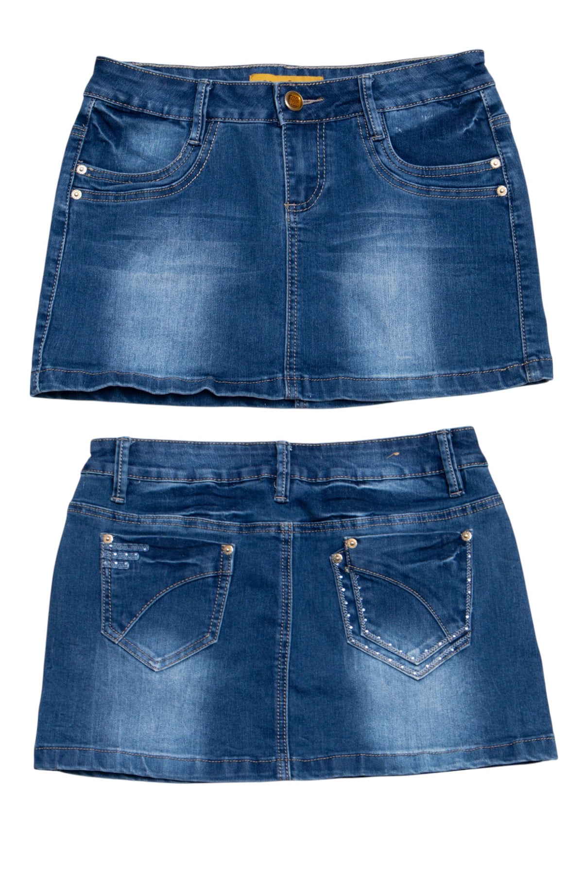 #166 Gourd Mini Skirt Blue | c. 209 | Size 8