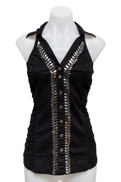 #38 Karv Halter Top Black | c. 186 | Size 10