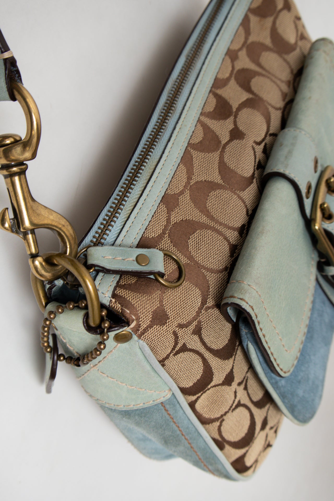 #147 Coach Shoulder Bag Blue | c. 184 | Size