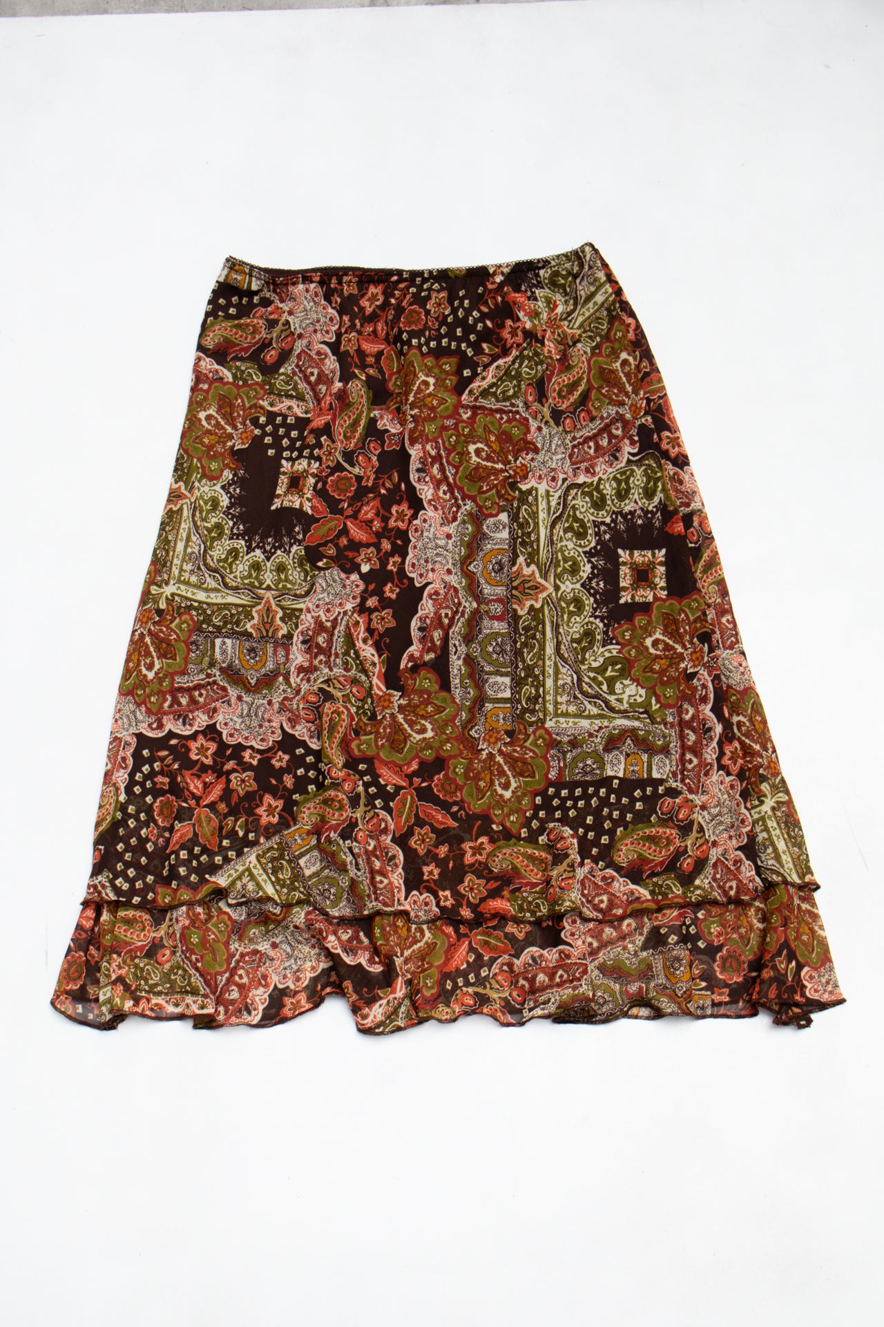 #138 Kim Rogers Signature Skirt Brown | c. 193 | Size 6/8