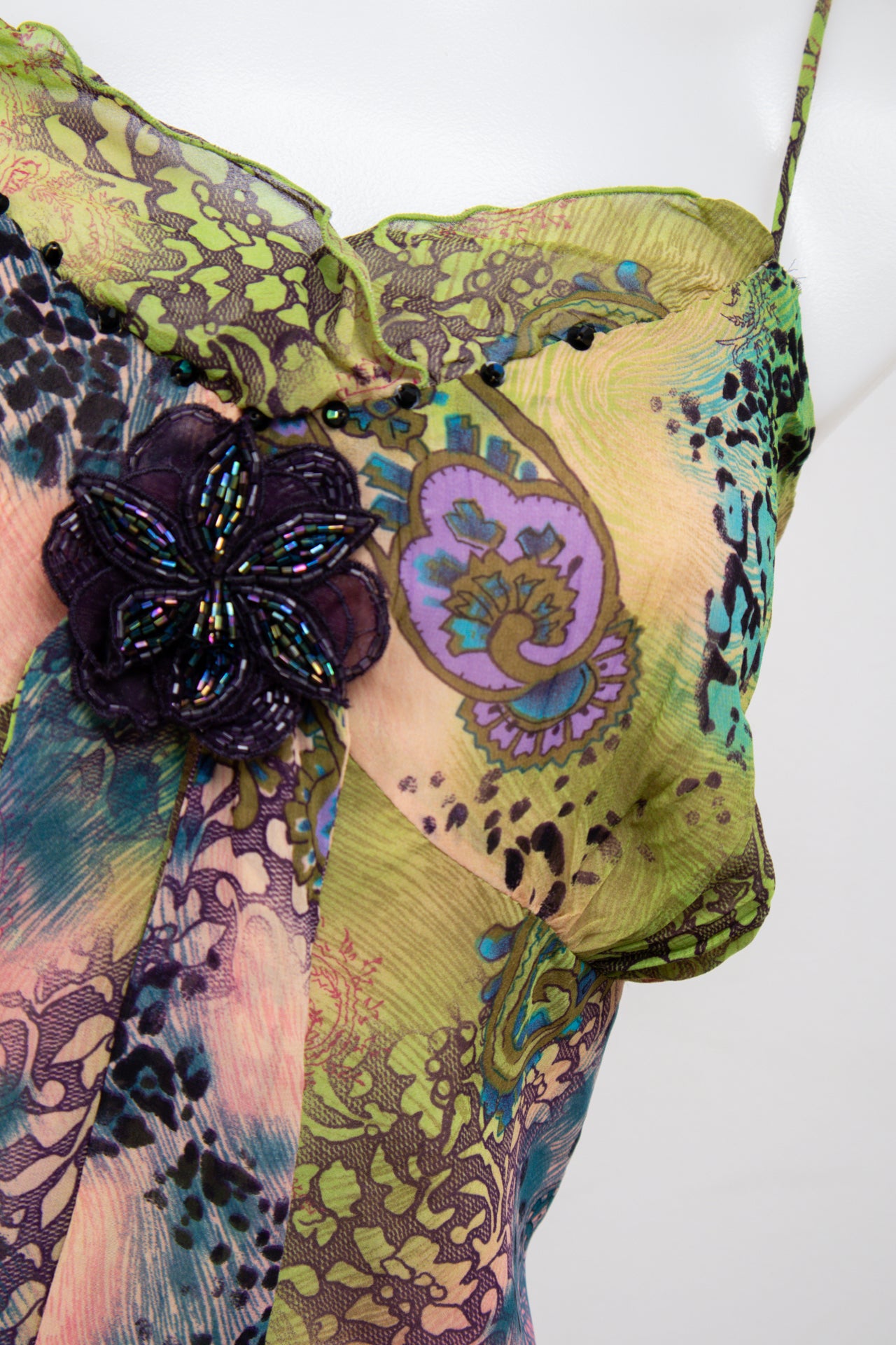 #024 Bisou Bisou Michele Bohbot Cami Top Green | c. 201 | Size 12
