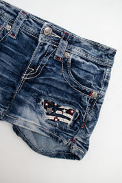 #072 Miss Me Booty Short Blue | c. 213 | Size 4
