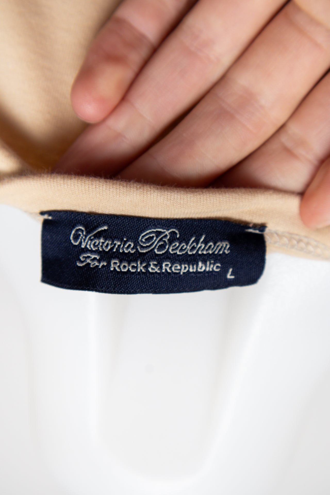#16 Victoria Beckham For Rock & Republic T-shirt Beige | c. 191 | Size 12