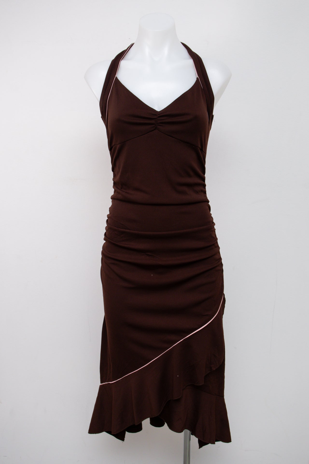 #071 Le Chateau Halter Top Brown | c. 201 | Size 8