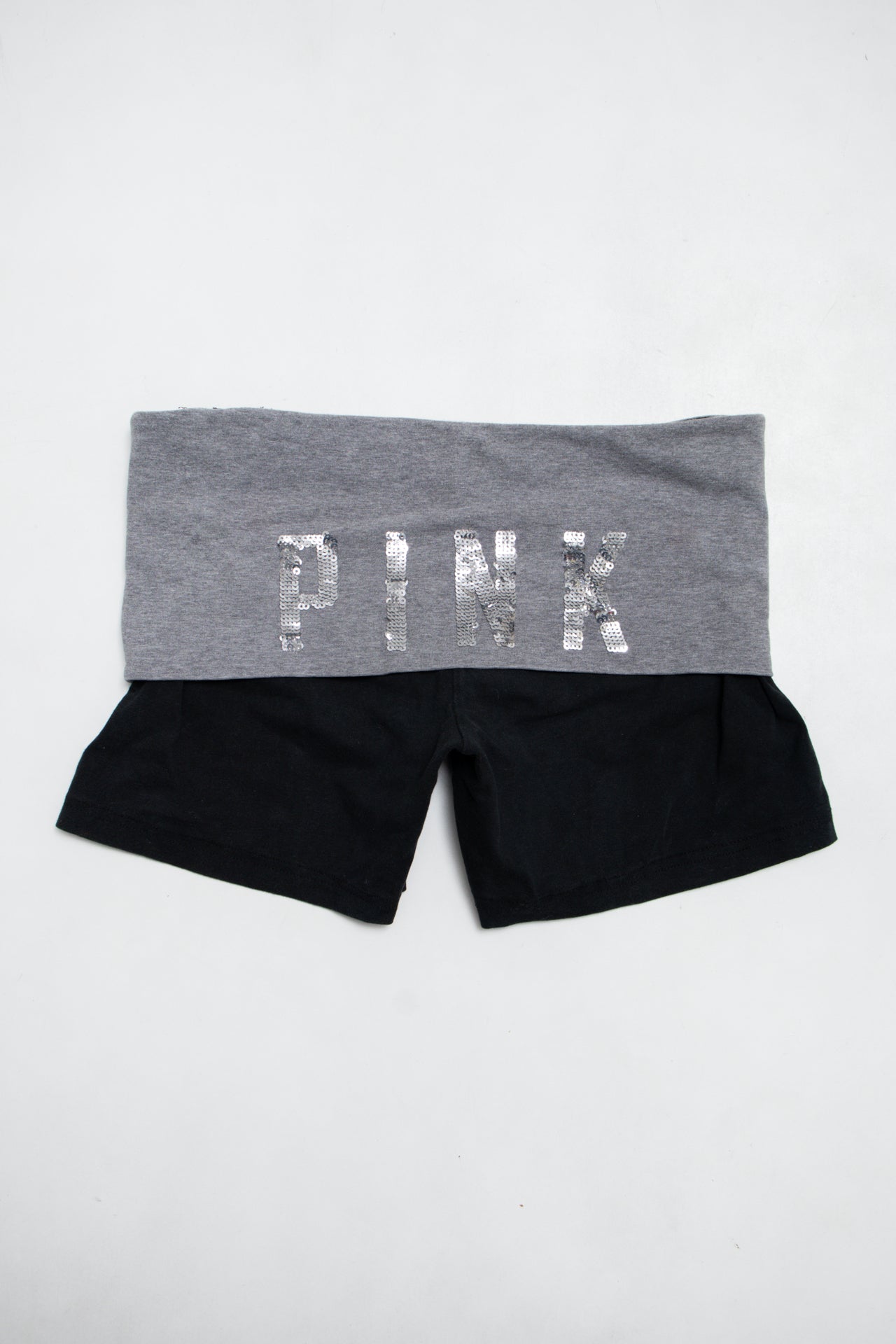 #181 PINK fold over sequin Shorts Black | c. 181 | Size 8