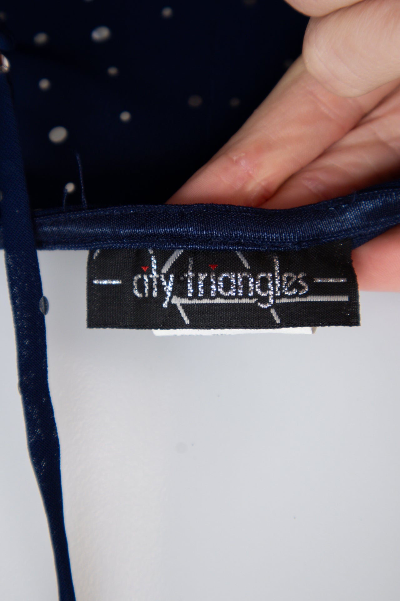 #167 City Triangles Dress Navy | c. 205 | Size 8