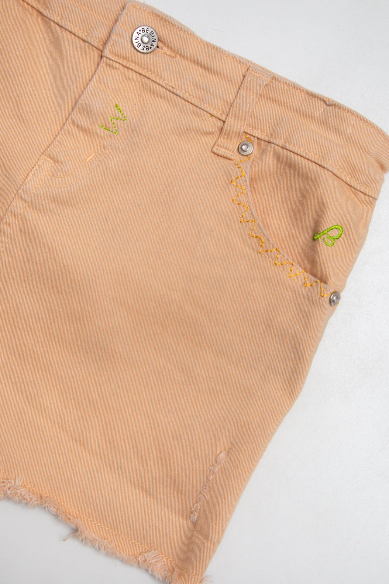 #128 Bebina Jeans Mini Skirt Beige | c. 196 | Size 8