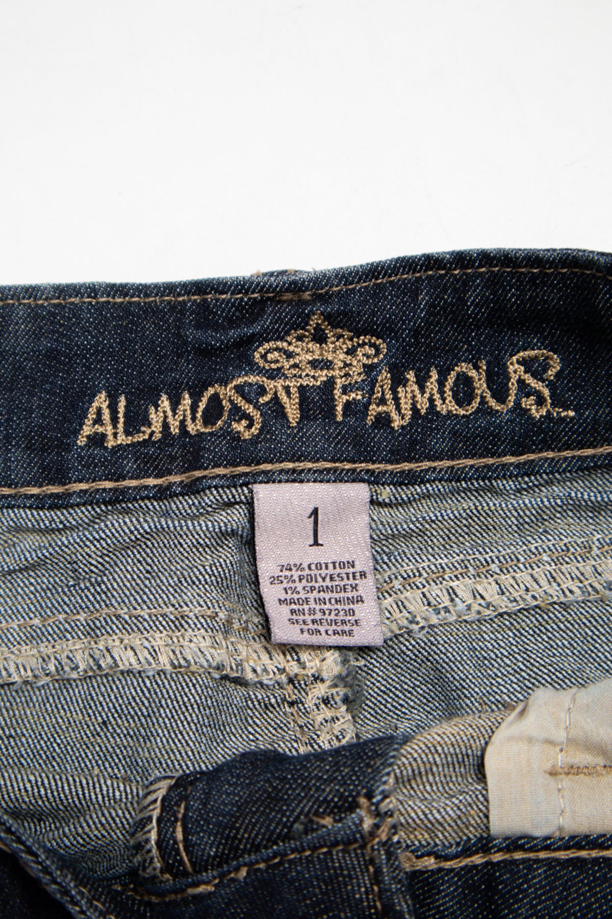 #074 Almost Famous Mini Skirt Blue | c. 204 | Size 8
