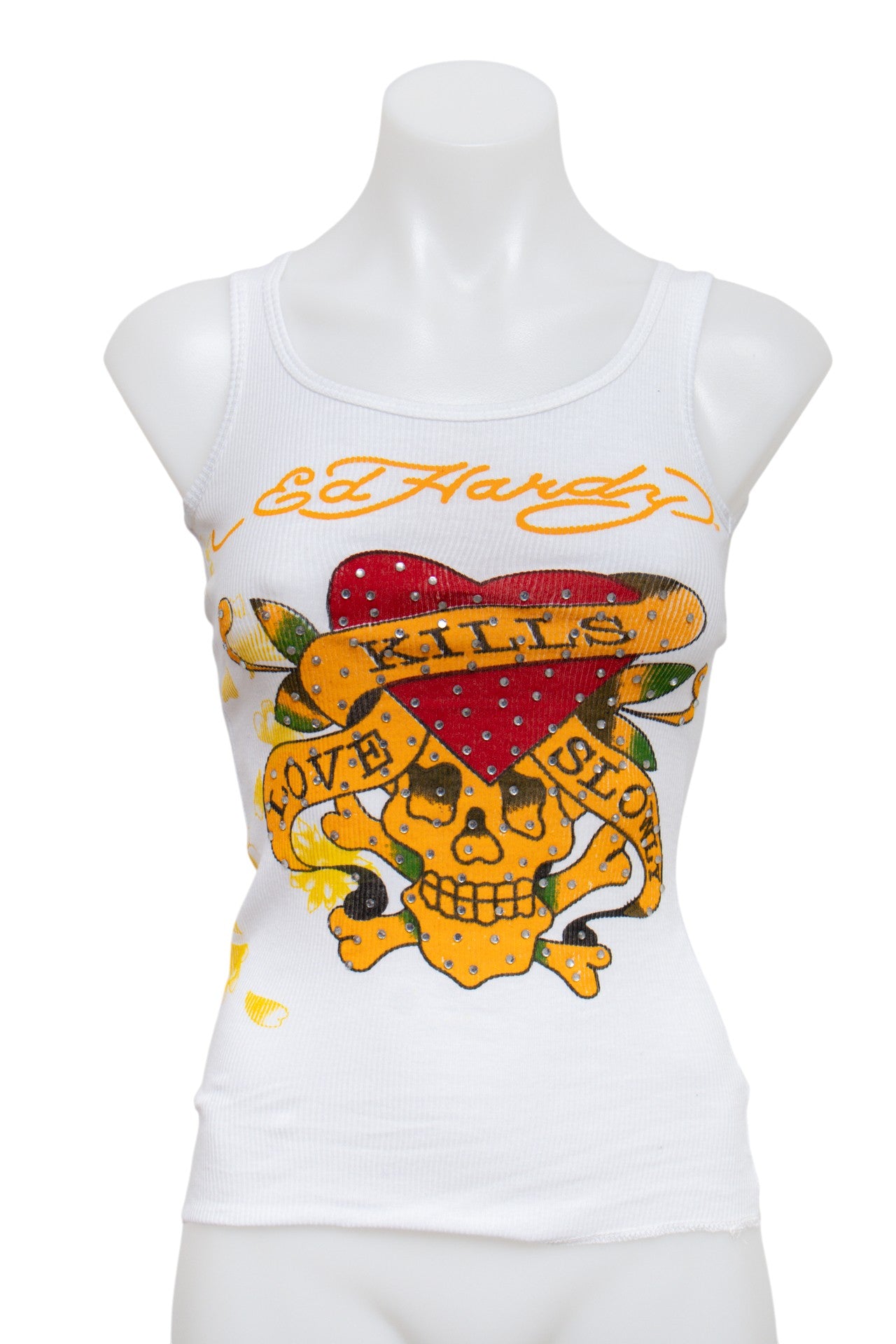 #45 Ed Hardy Tank Top White | c. 193 | Size 8/10