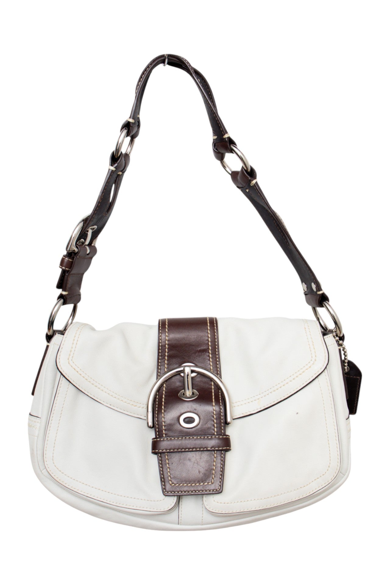 #168 Coach Shoulder Bag White | c. 206 | Size