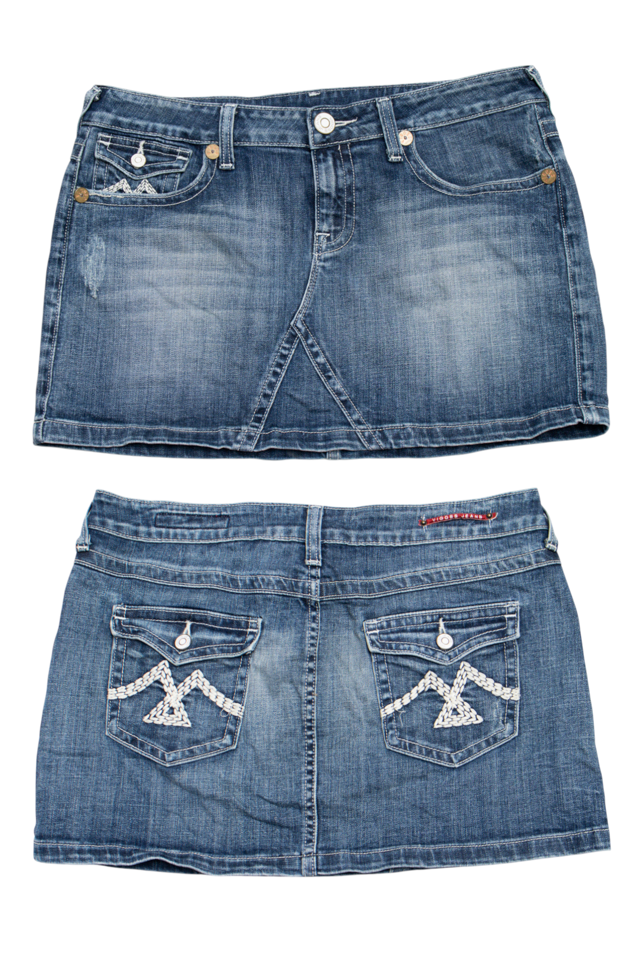 #079 Vigos Jeans Mini Skirt Blue | c. 204 | Size 12/14