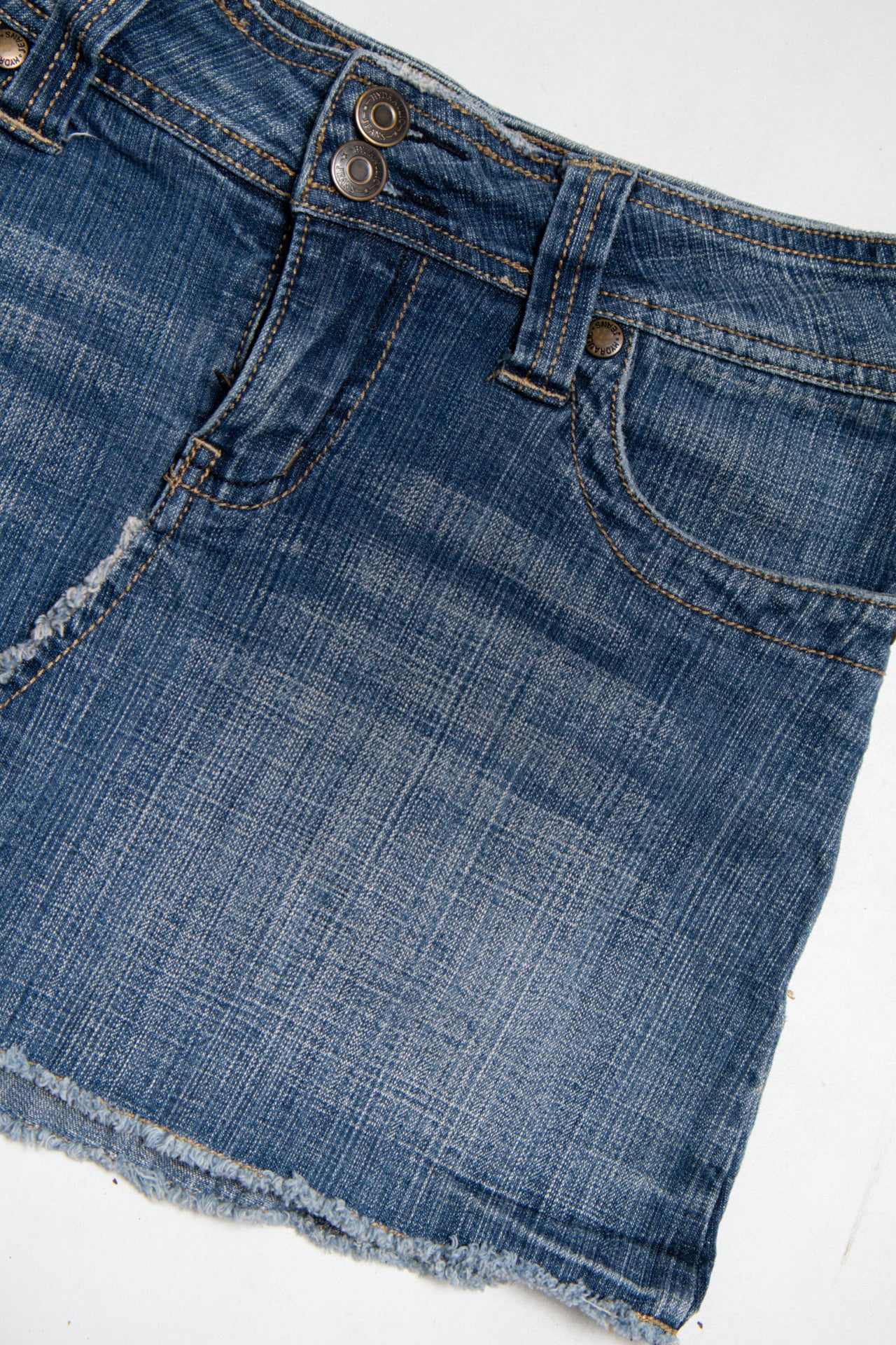 #153 Hydraulic Denim Mini Skirt Blue | c. 190 | Size 6