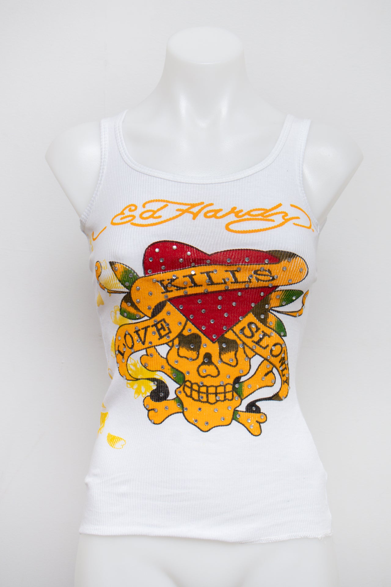 #45 Ed Hardy Tank Top White | c. 193 | Size 8/10