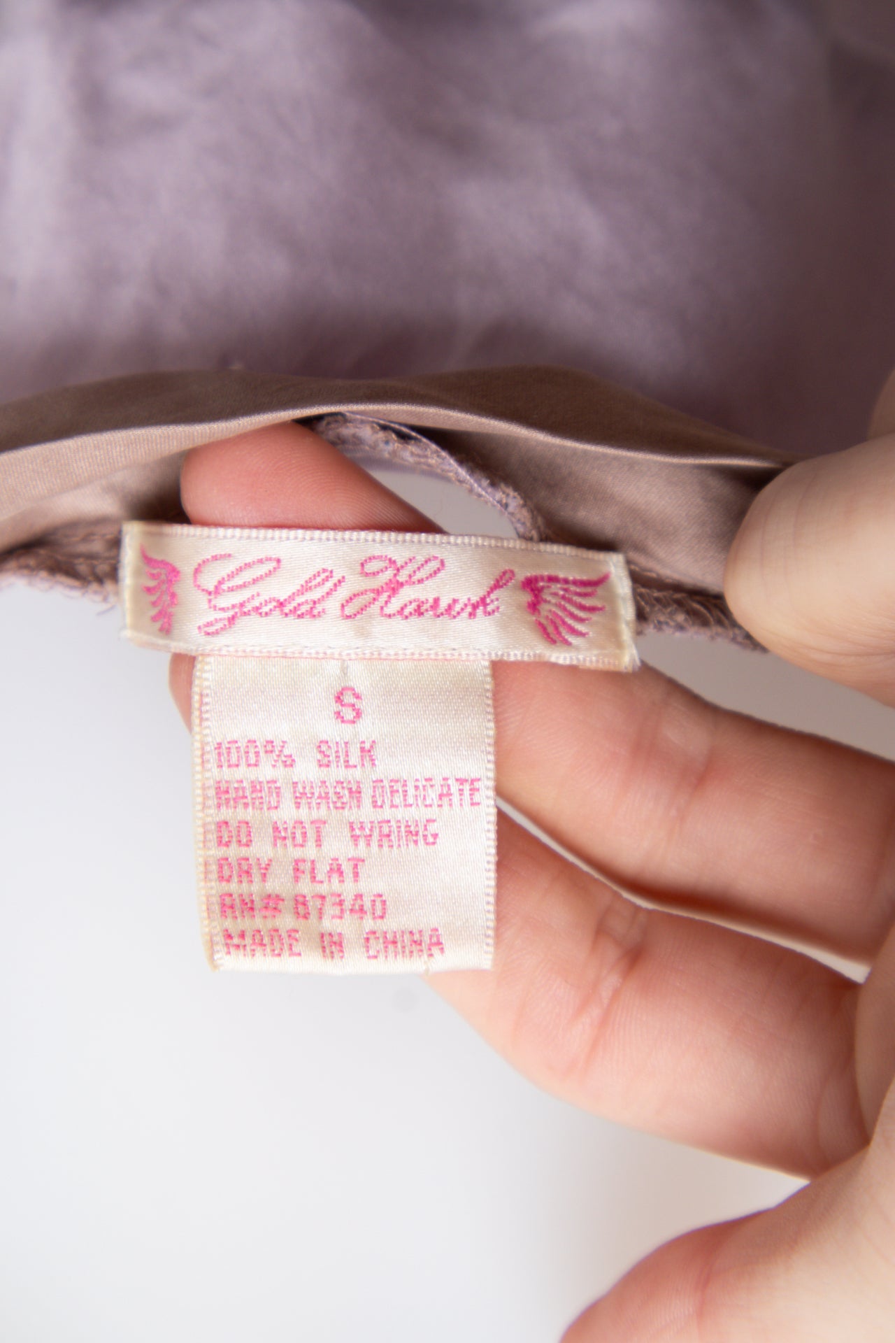 #47 Silk Gold Hawk Cami Top Pink | c. 197 | Size 8