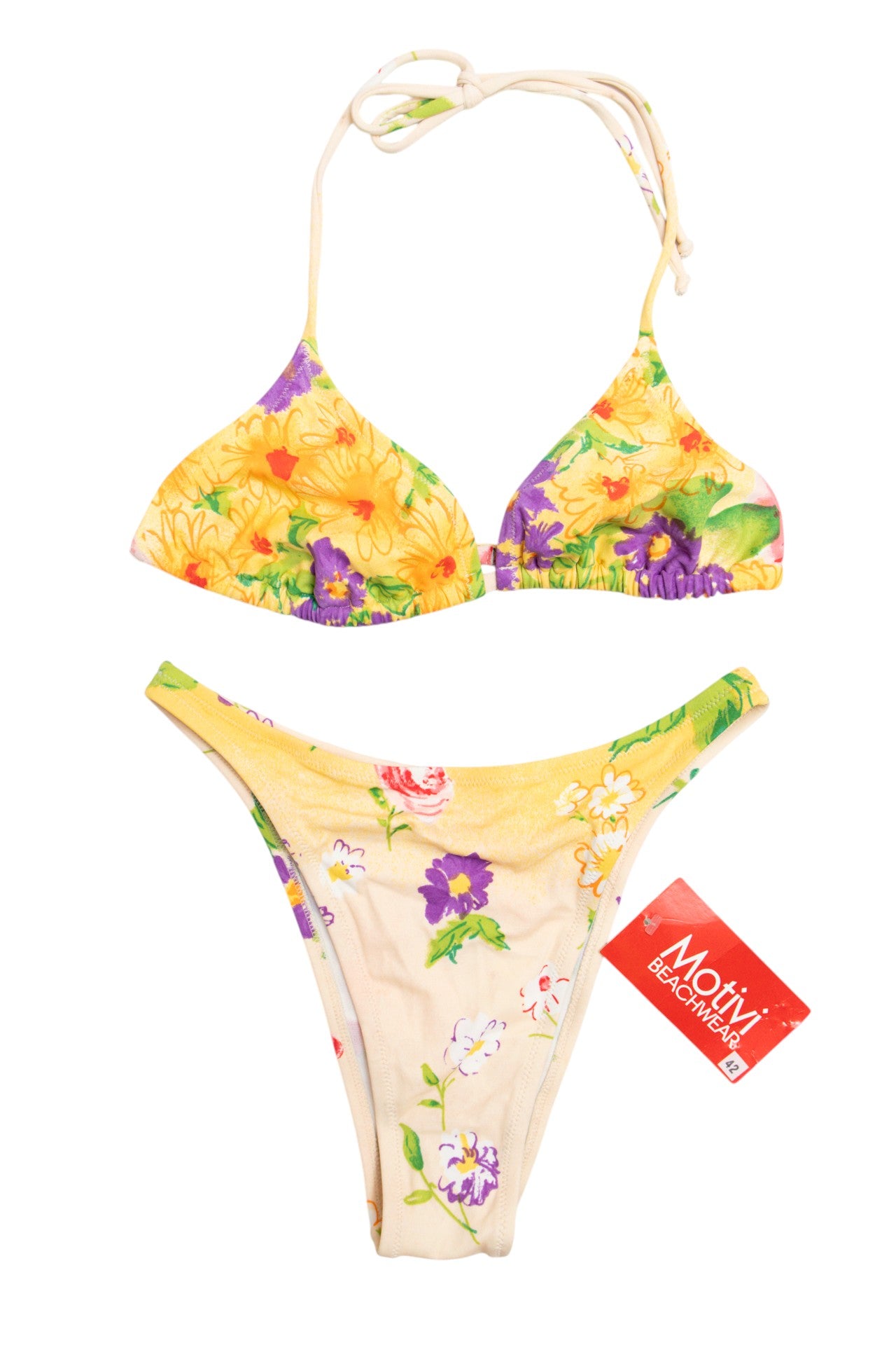#036 Motivi Beachwear Bikini Yellow | c. 213 | Size 8