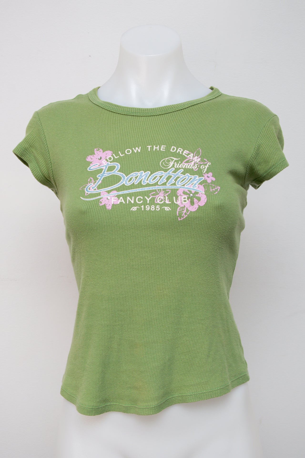 #089 United Colors Of Benetton T-shirt Green | c. 199 | Size 10
