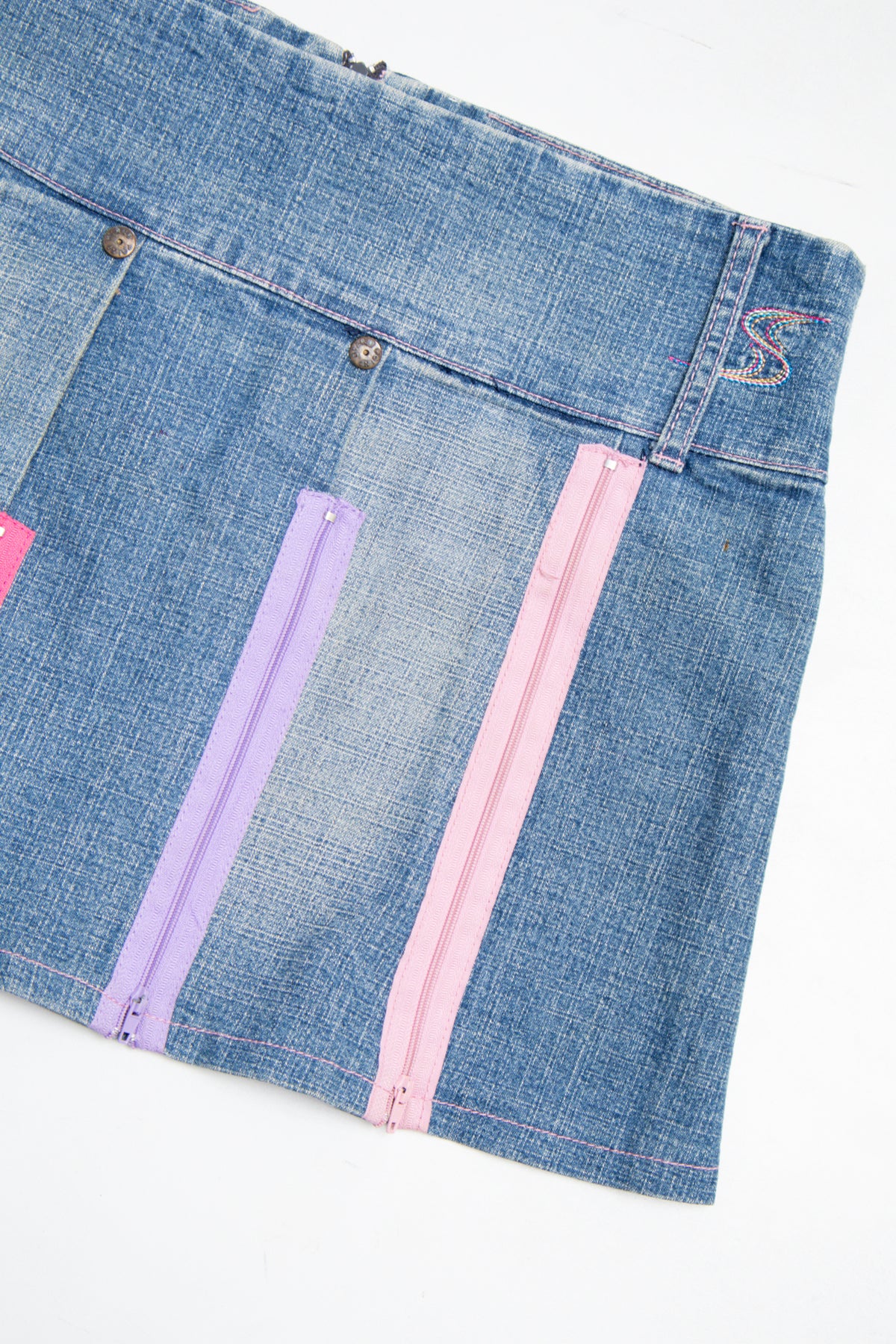 #155 Stand Point Mini Skirt Blue | c. 207 | Size 10