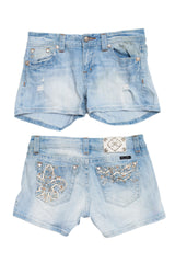 #083 Miss Me Booty Short Blue | c. 214 | Size 10