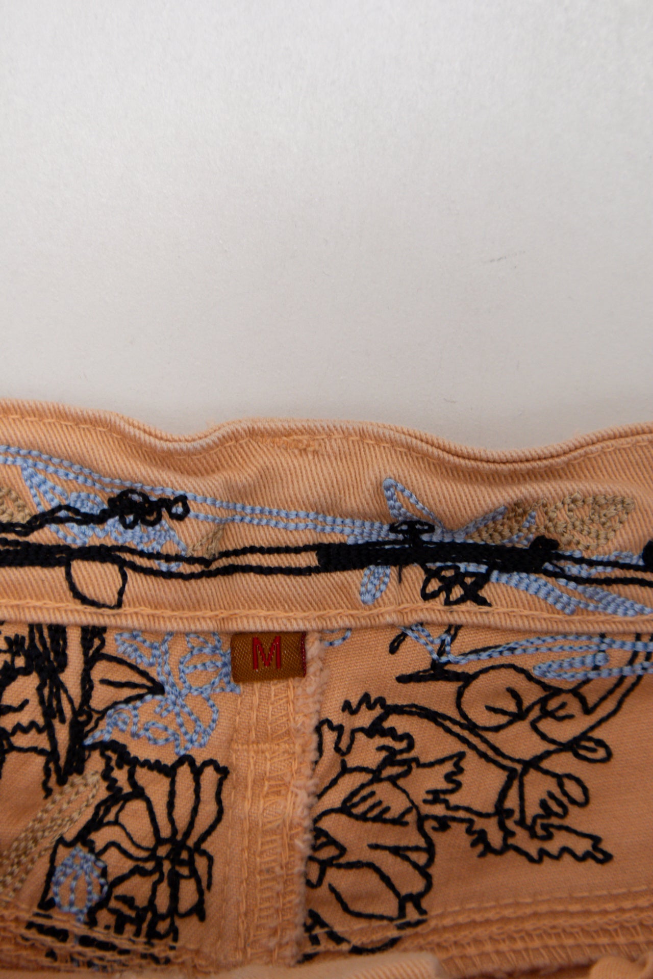 #128 Bebina Jeans Mini Skirt Beige | c. 196 | Size 8