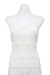 #184 Crochet Halter White | c. 212 | Size 8
