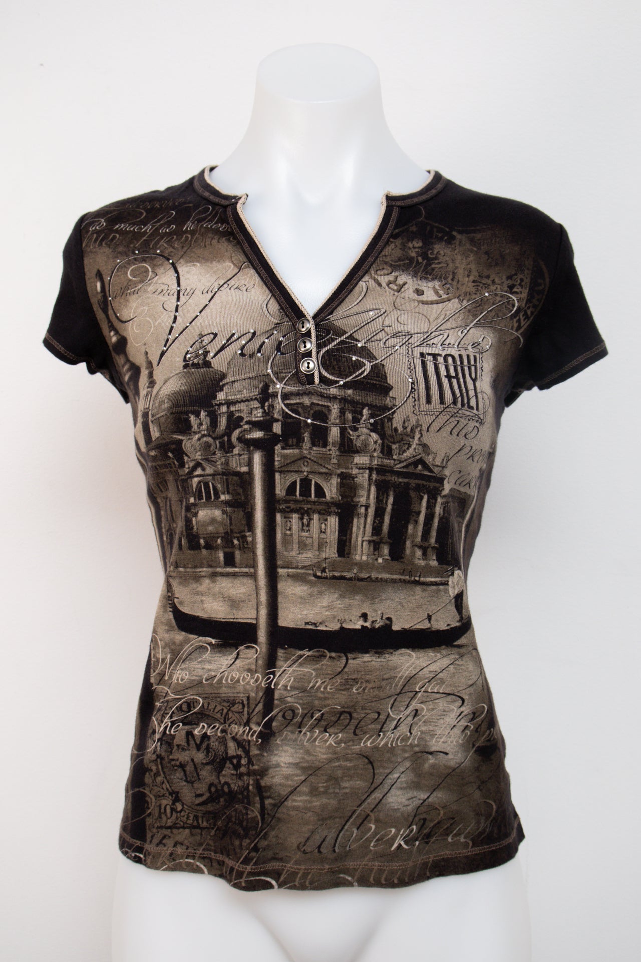 #077 Blue Canyon Petite T-shirt Brown | c. | Size 8