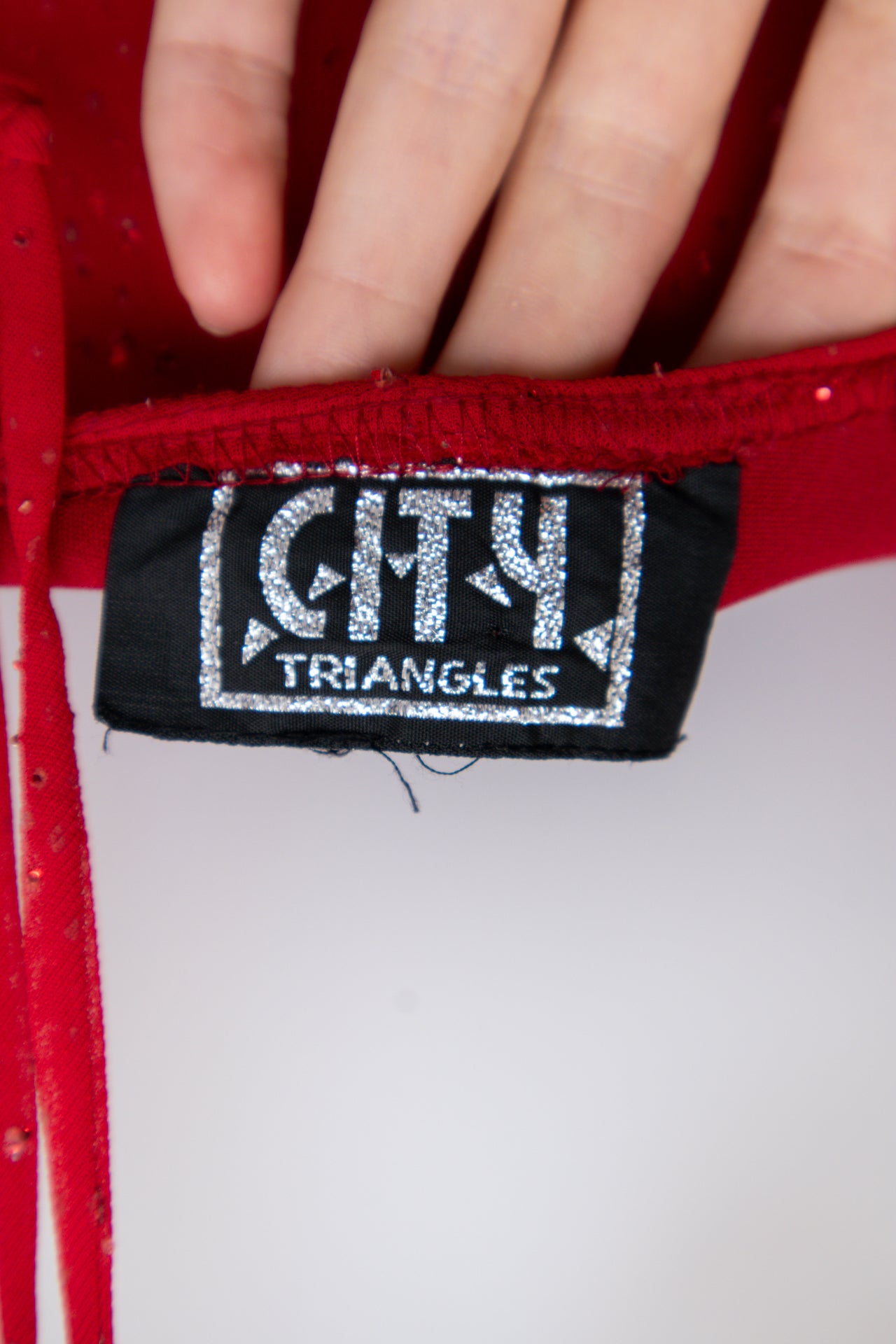 #103 City Triangles Dress Red | c. 193 | Size 12