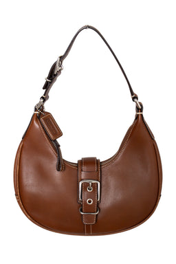 #183 Coach Leather Hobo Bag Brown | c. 188