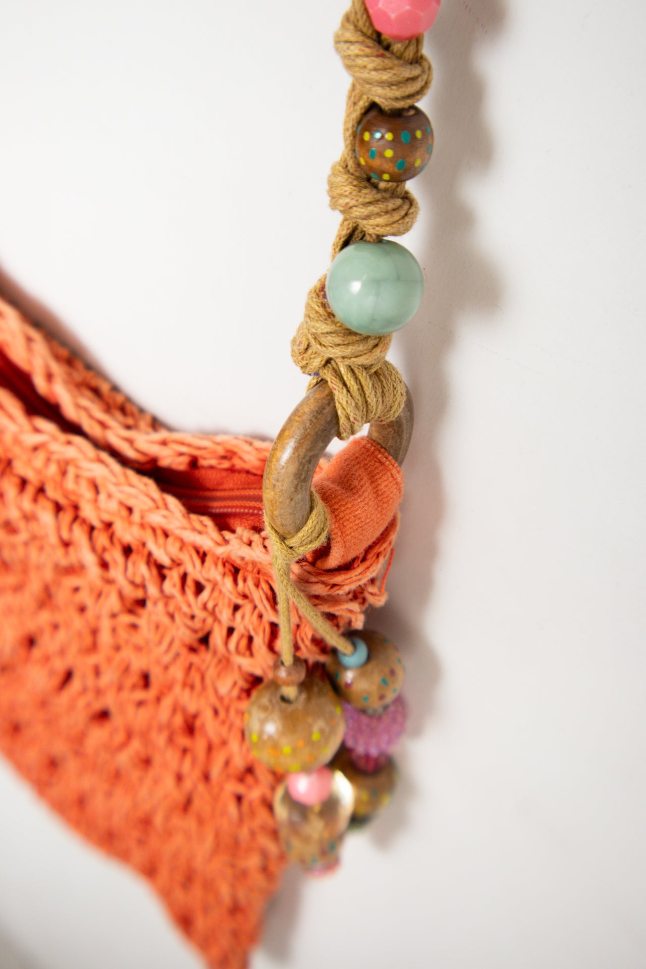 #176 Beaded Cappeli Shoulder Bag Orange | c. 180