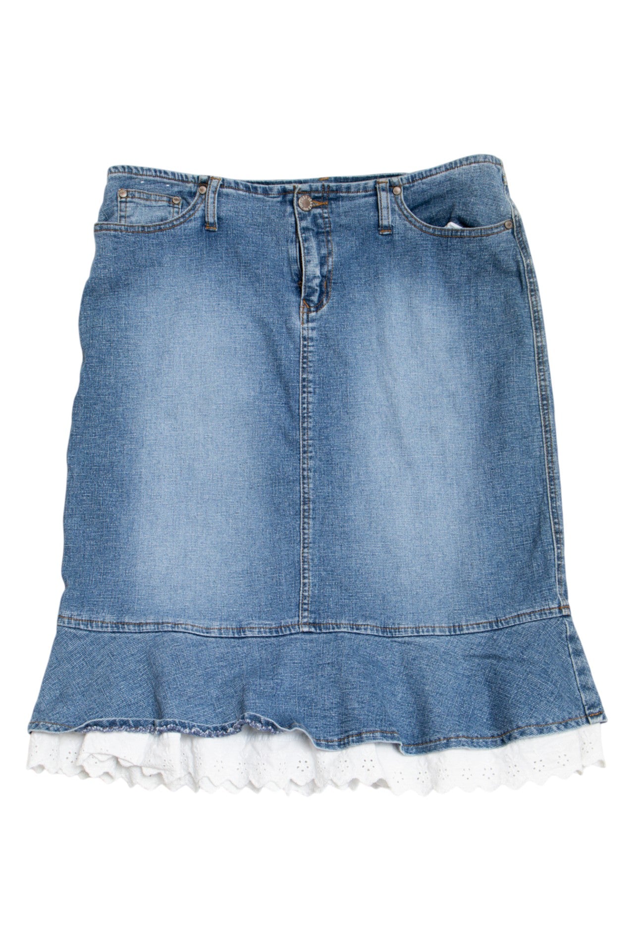 #163 Just Jeans Denim Mini Skirt Blue | c. | Size 14