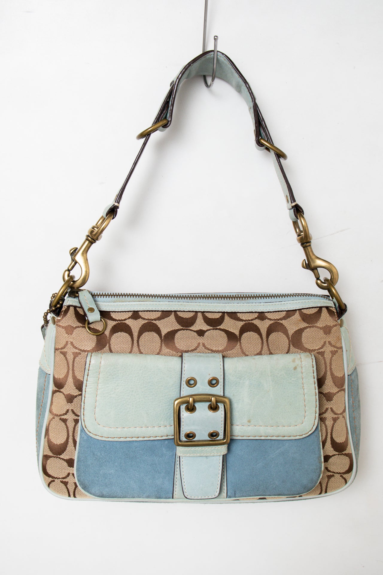 #147 Coach Shoulder Bag Blue | c. 184 | Size