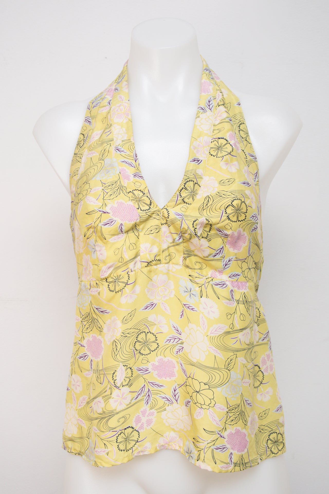 #042 Silk Halter Top Yellow | c. 199 | Size 8
