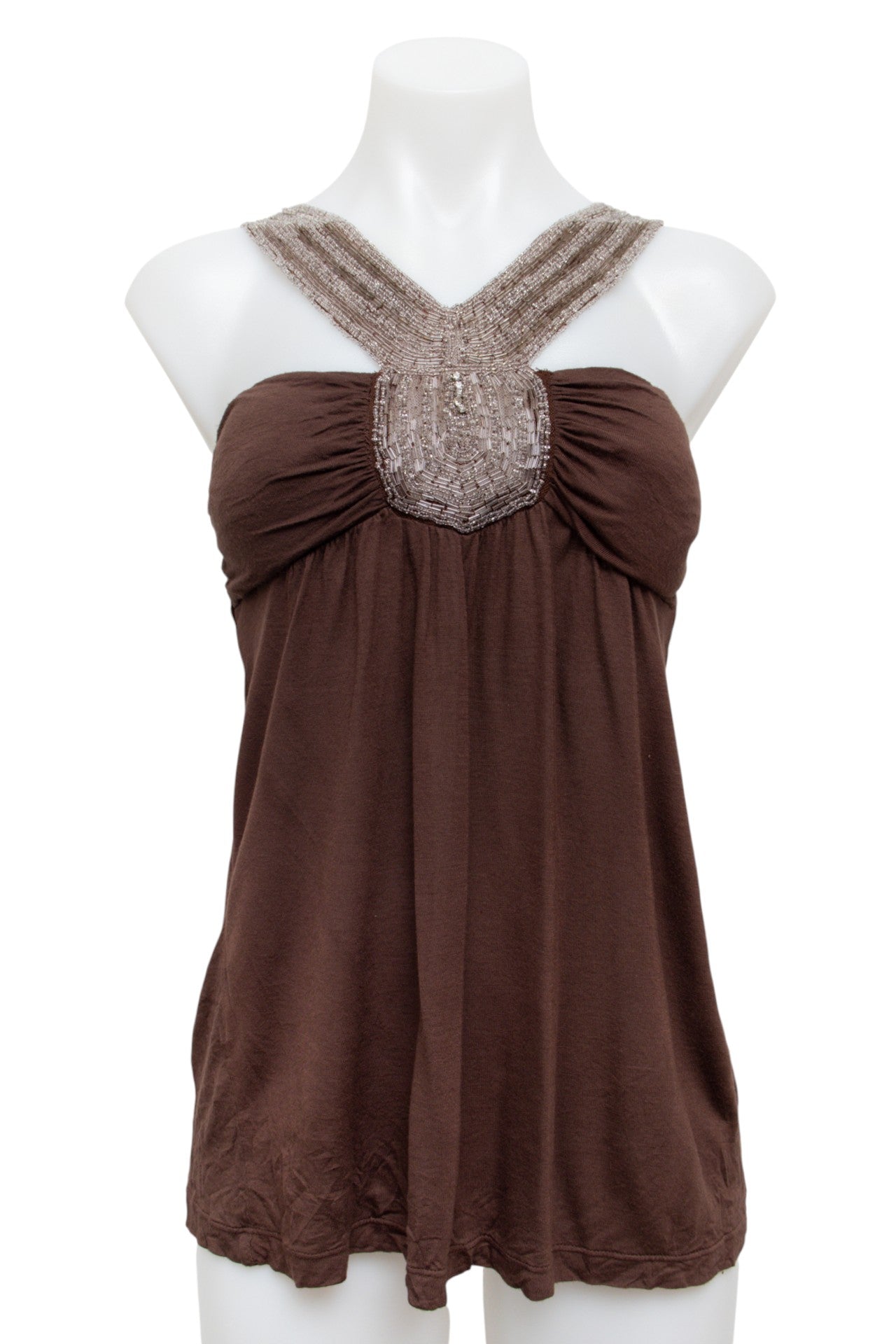 # Charlotte Russe Halter Top Brown | c. | Size