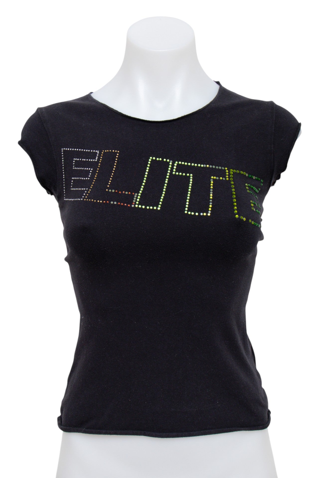 #94 Elite Models Fashion T-shirt Black | c. 196 | Size 6