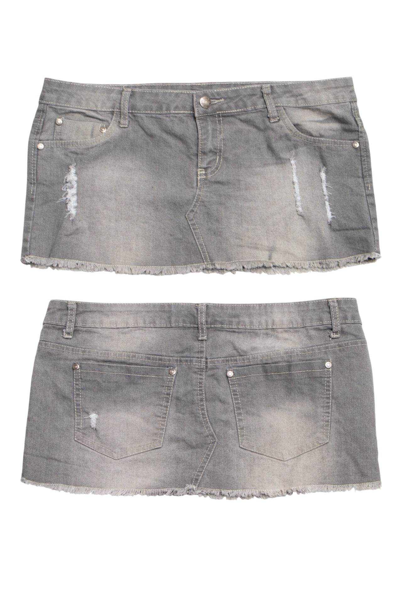 #148 Uk2la Denim Mini Skirt Gray | c. 200 | Size 12