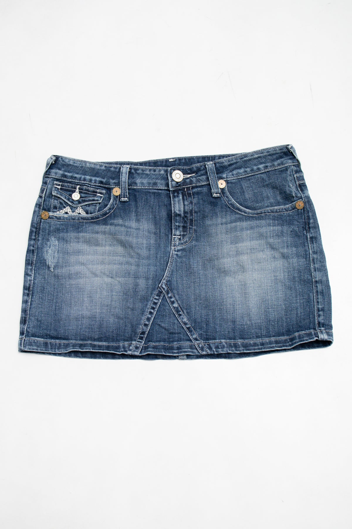 #079 Vigos Jeans Mini Skirt Blue | c. 204 | Size 12/14