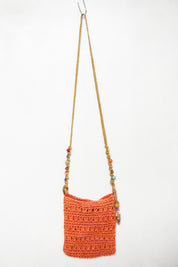 #176 Beaded Cappeli Shoulder Bag Orange | c. 180