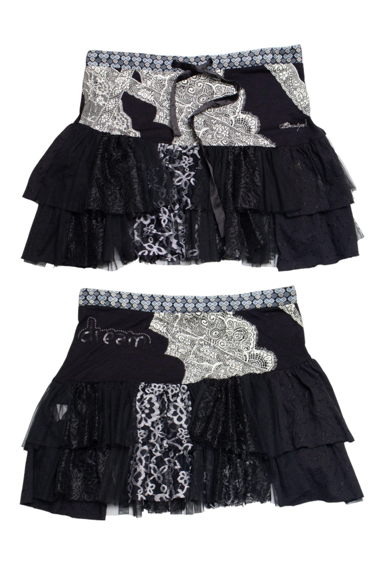 #130 Desigual Mini Skirt Black | c. 210 | Size 8